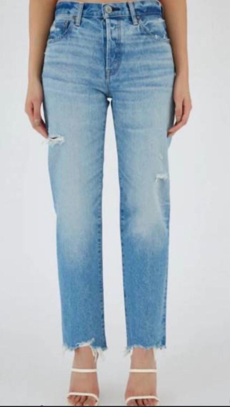 MOUSSY VINTAGE Colemont Straight Jeans Size 29 NWOT Light wash Distressed
